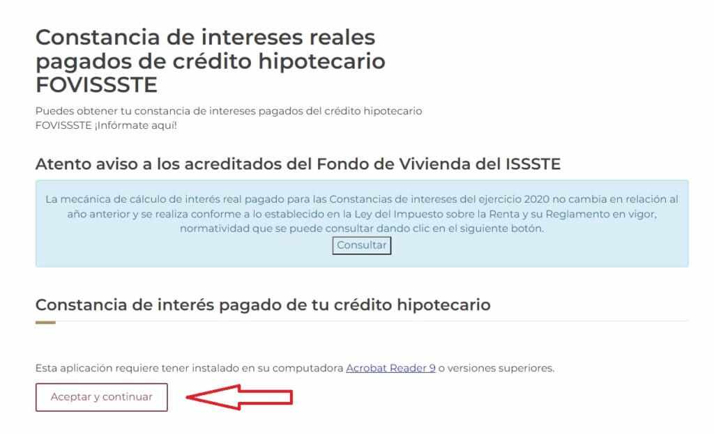 Quinto paso para solicitar la constancia de intereses Fovissste