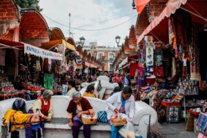 Fotografía del Callejón de los Sapos en la ciudad de Puebla 