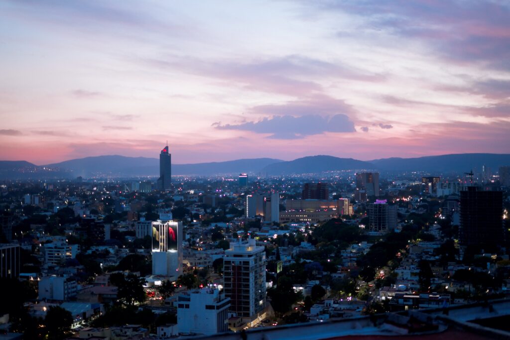  vista general de la zona centro de Guadalajara, Jalisco. 