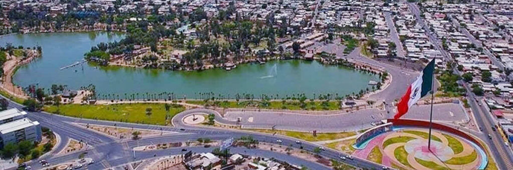 Fotografía área del Bosque de la Ciudad en Mexicali, Baja California