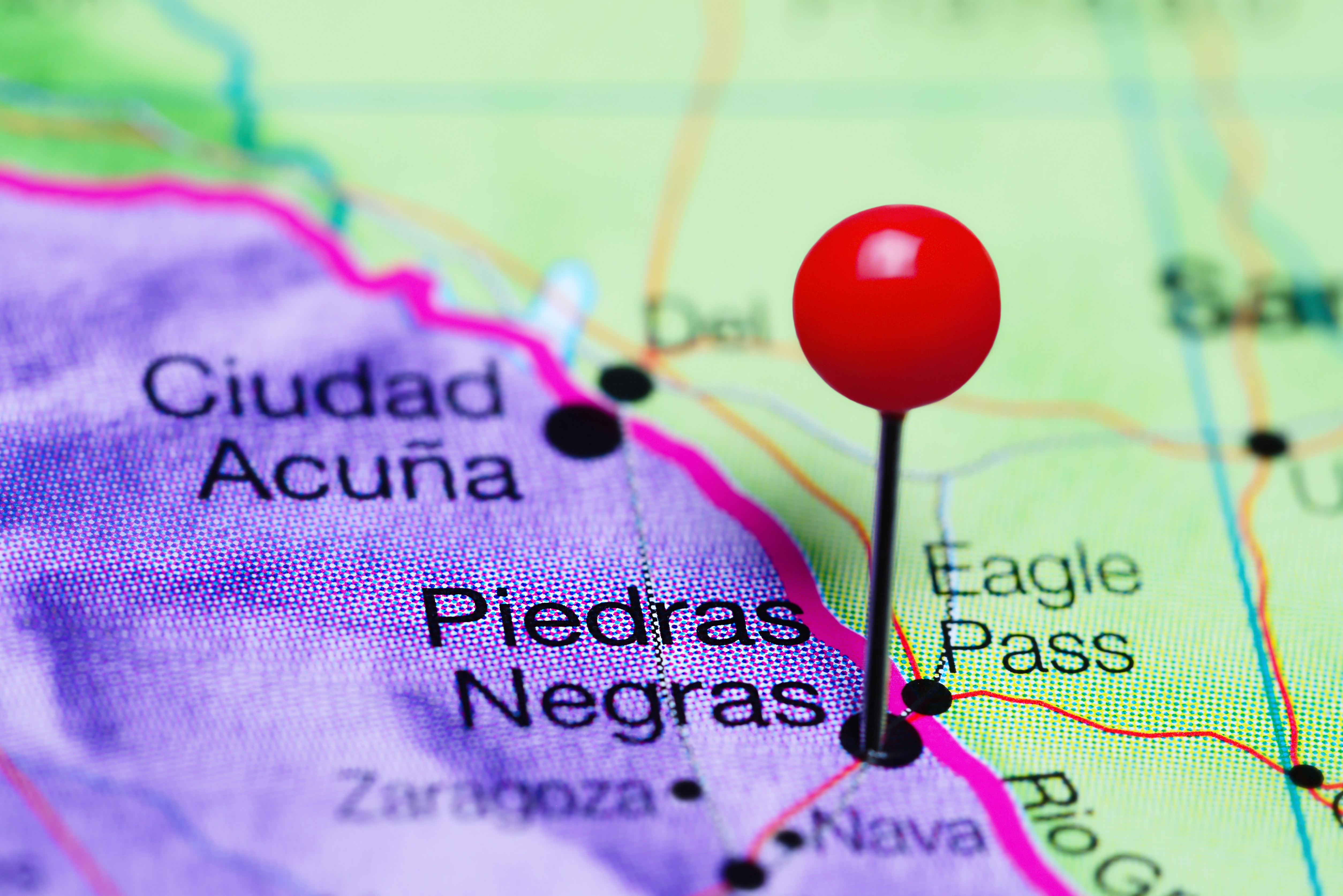 Mapa de Coahuila señalando Piedras Negras