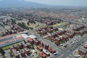 Fotografía panorámica de la Unidad Habitacional San Rafael en Coacalco