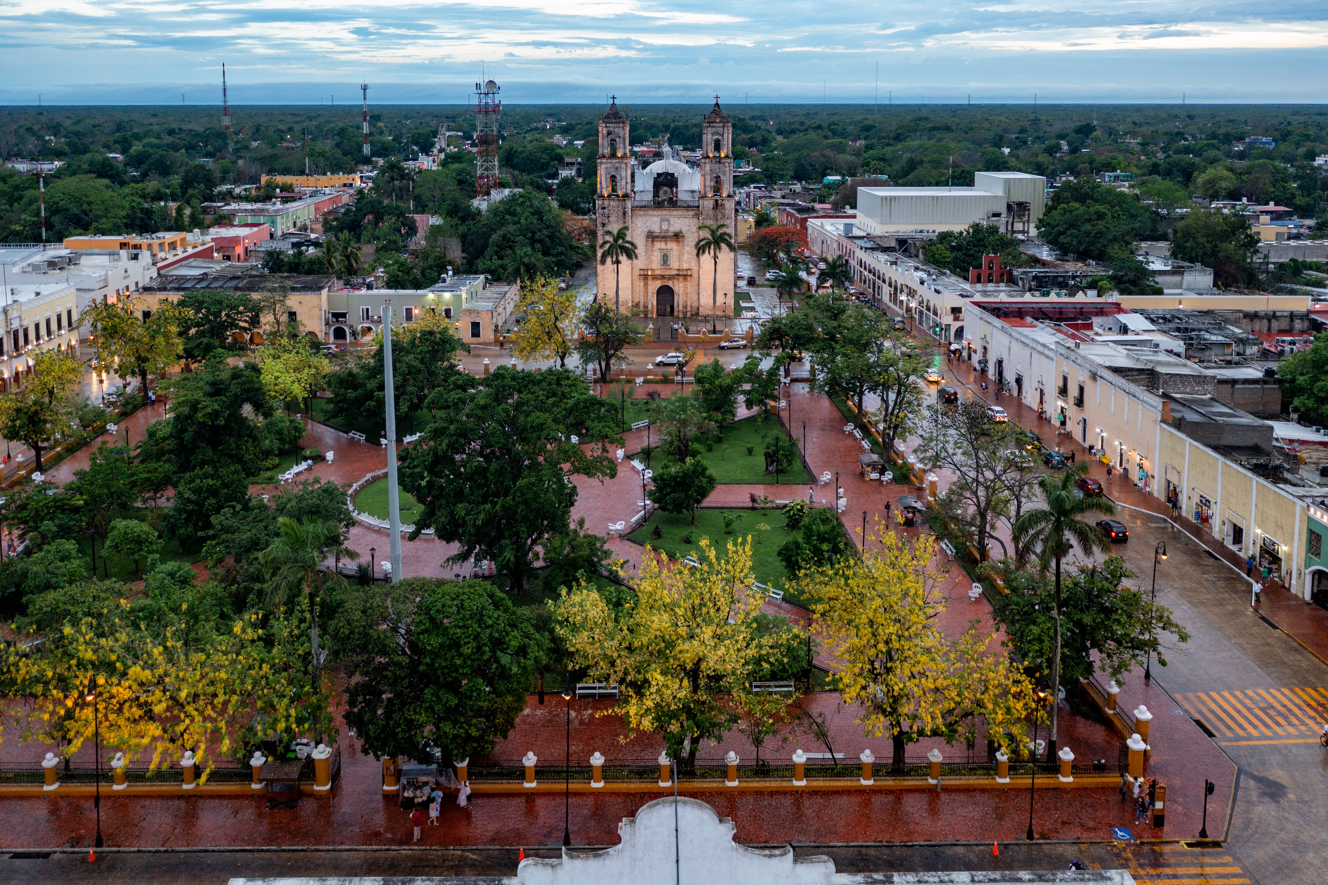 Imagen aérea de Valladolid, Yucatán.