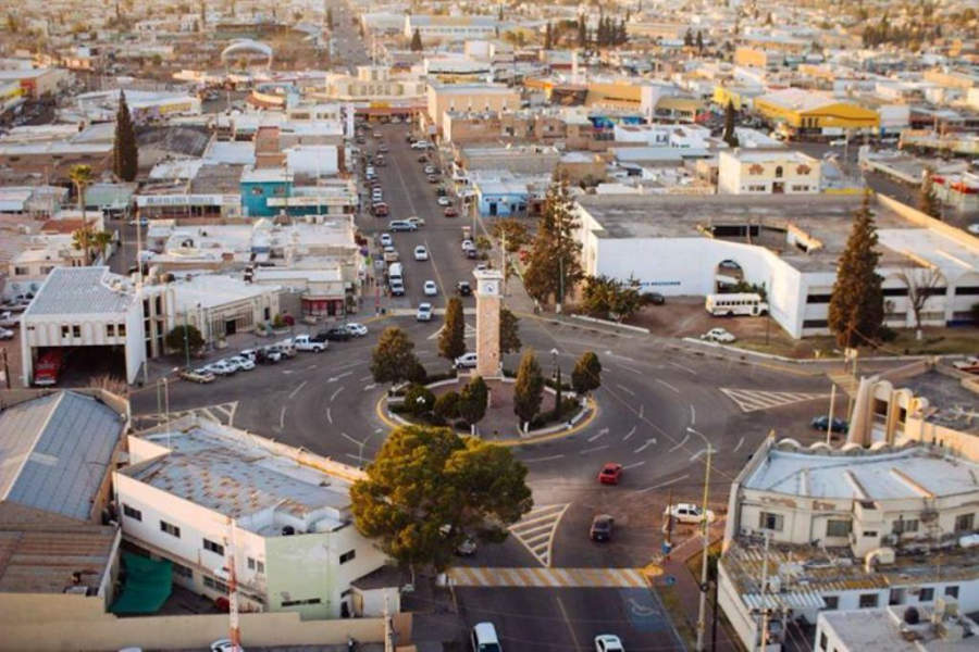 Foto panorámica de una sección del centro de Delicias, en donde se retratan algunas de las zonas residenciales.